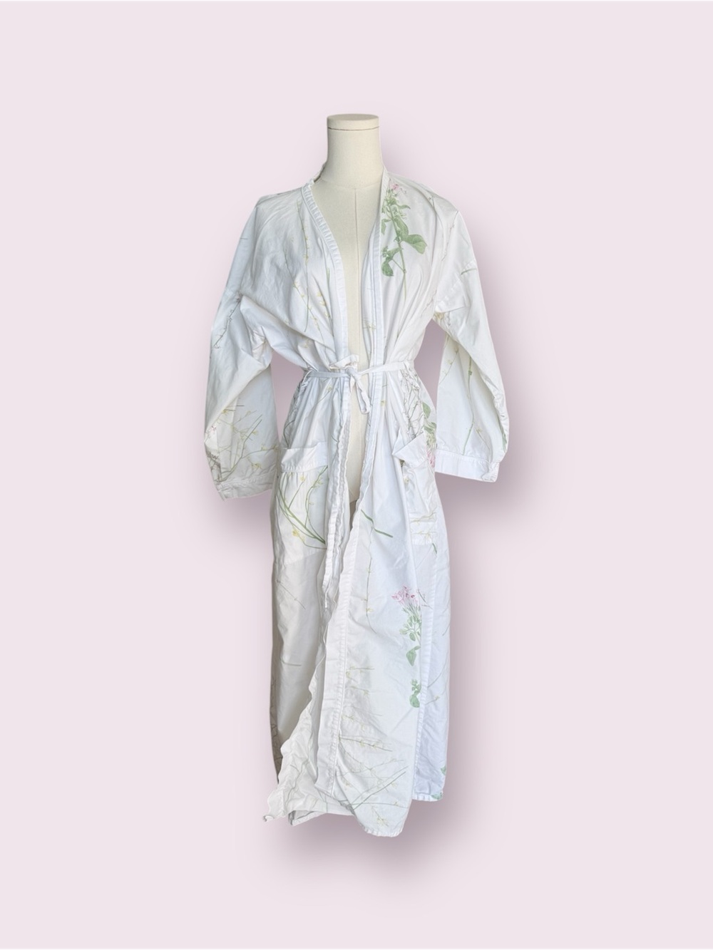 Yves Delorme Paris 100% Cotton Floral Botanical Robe Made in France